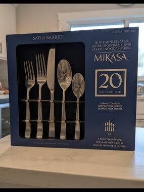 Mikasa Satin Barrett 20-Piece Flatware Set in Silver